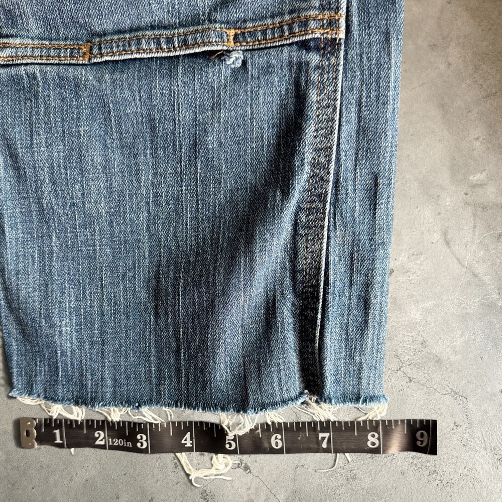 Carhartt Jeans Women 8 Blue WB003‎ Double Knee Carpenter Distressed Raw Hem - Picture 16 of 16